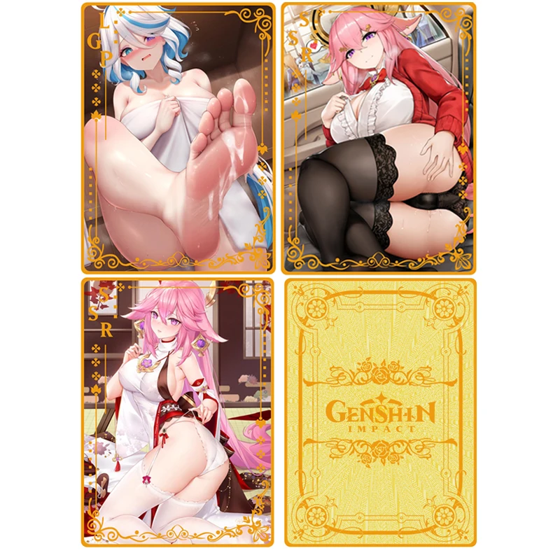 Goddess Story Genshin Metal Card All  Anime Sexy Swimwear Girl Collection Yamato Nami Nezuko Remram Mitsuri Boa Hankokku Girl