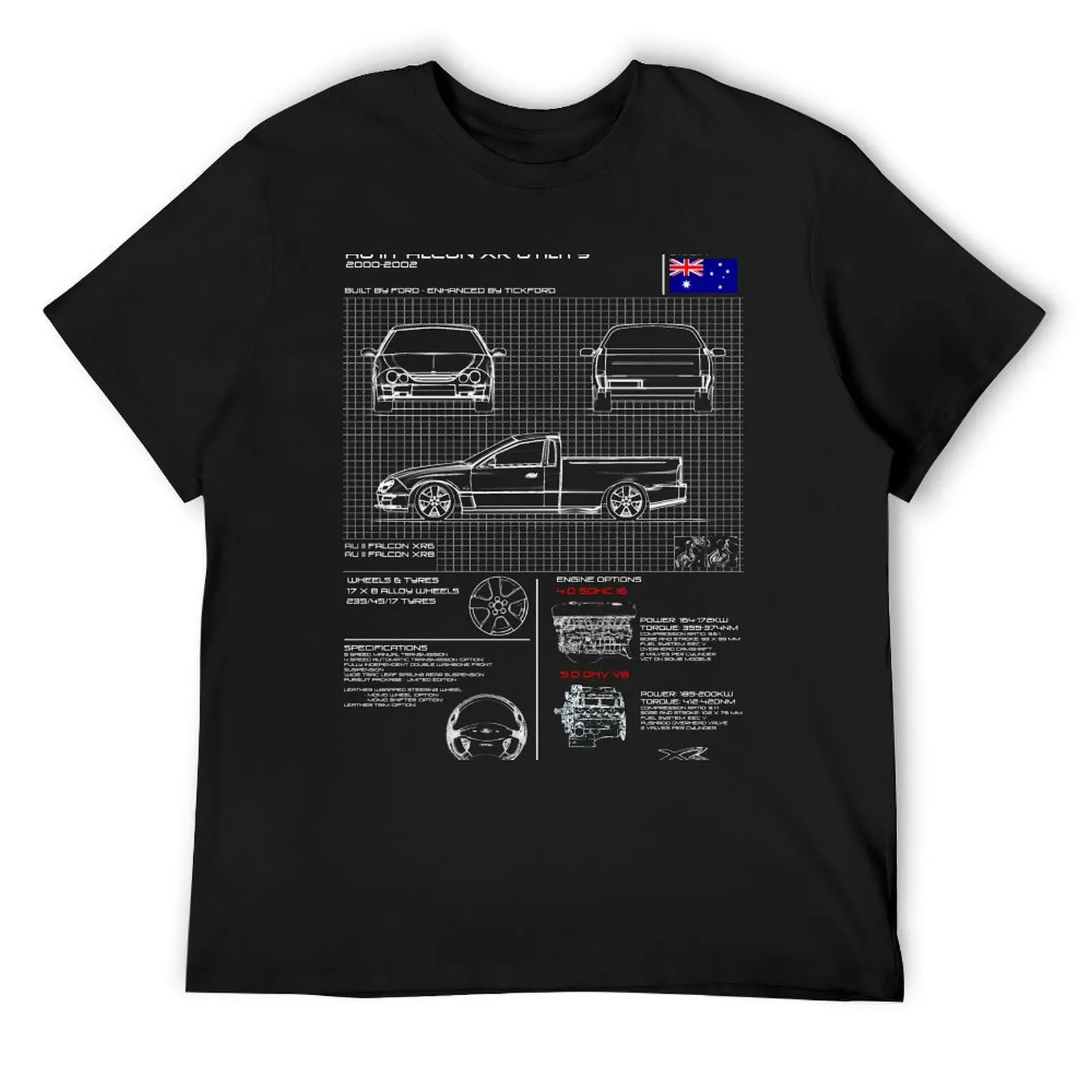 

AU II Falcon XR Ute Info T-Shirt custom t-shirts cute clothes Short sleeve tee mens designer clothes