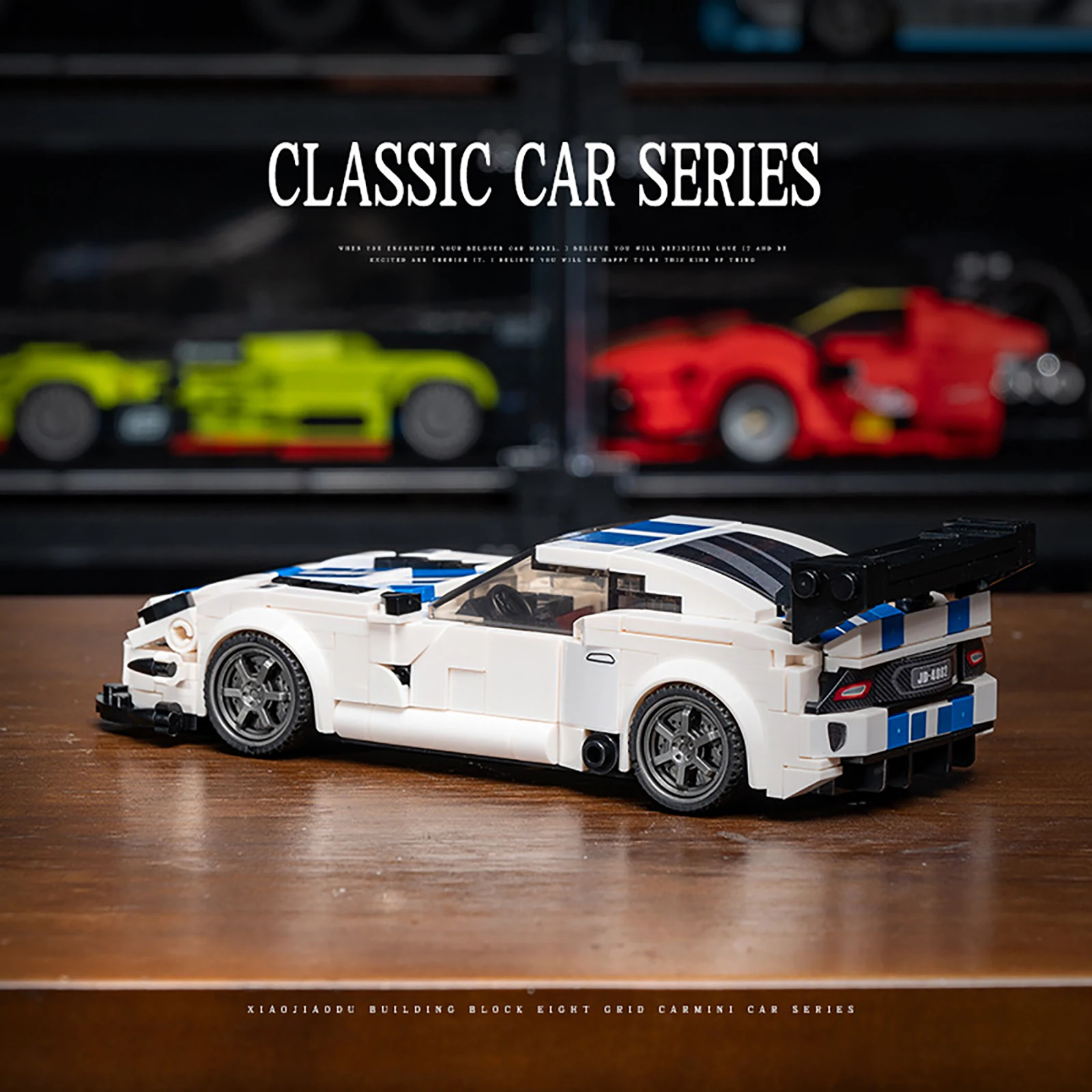 MOC Champion Racing Supercar – Kit de construction de maquettes, bricolage avec scène de garage pour les amateurs de voitures de vitesse, véhicule créatif, jouet pour enfants et adultes