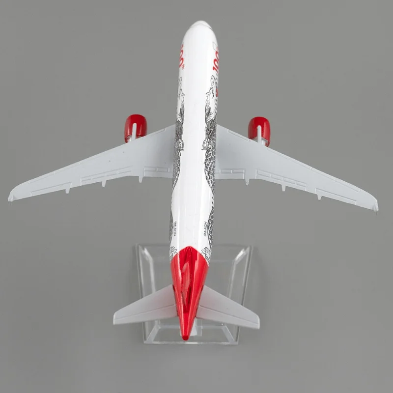 موديل 1:400 مصنوع من خليط معدني Airbus A320 Dragon 320 - تصميم تنين أبيض وأحمر مع حامل عرض، نسخة متماثلة من طائرات الألومنيوم المفصلة #6