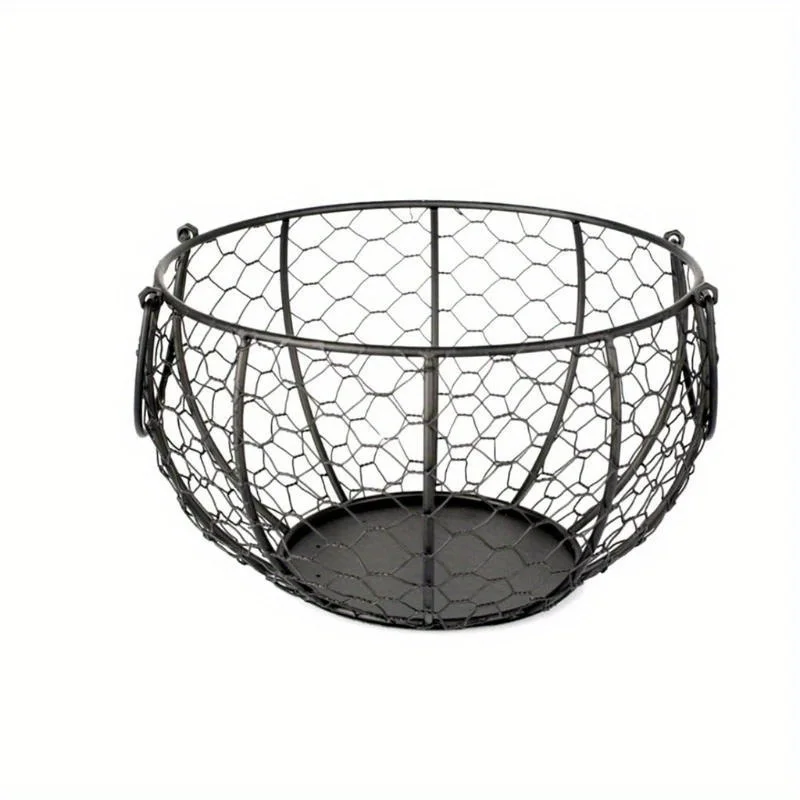 1pc High Quality Kitchen Storage Metal Wire Egg Basket Farm Chicken Cover Egg Holder Organizer Storage Basket