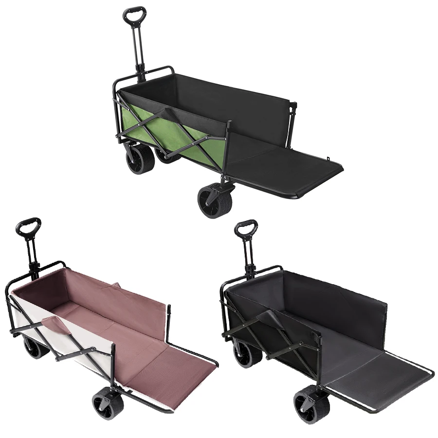Extra Long Extender Outdoor Wagon Cart Large Capacity Utility Folding Cart Camping Picnic Trolley Beach Collapse Folding Cart image 2