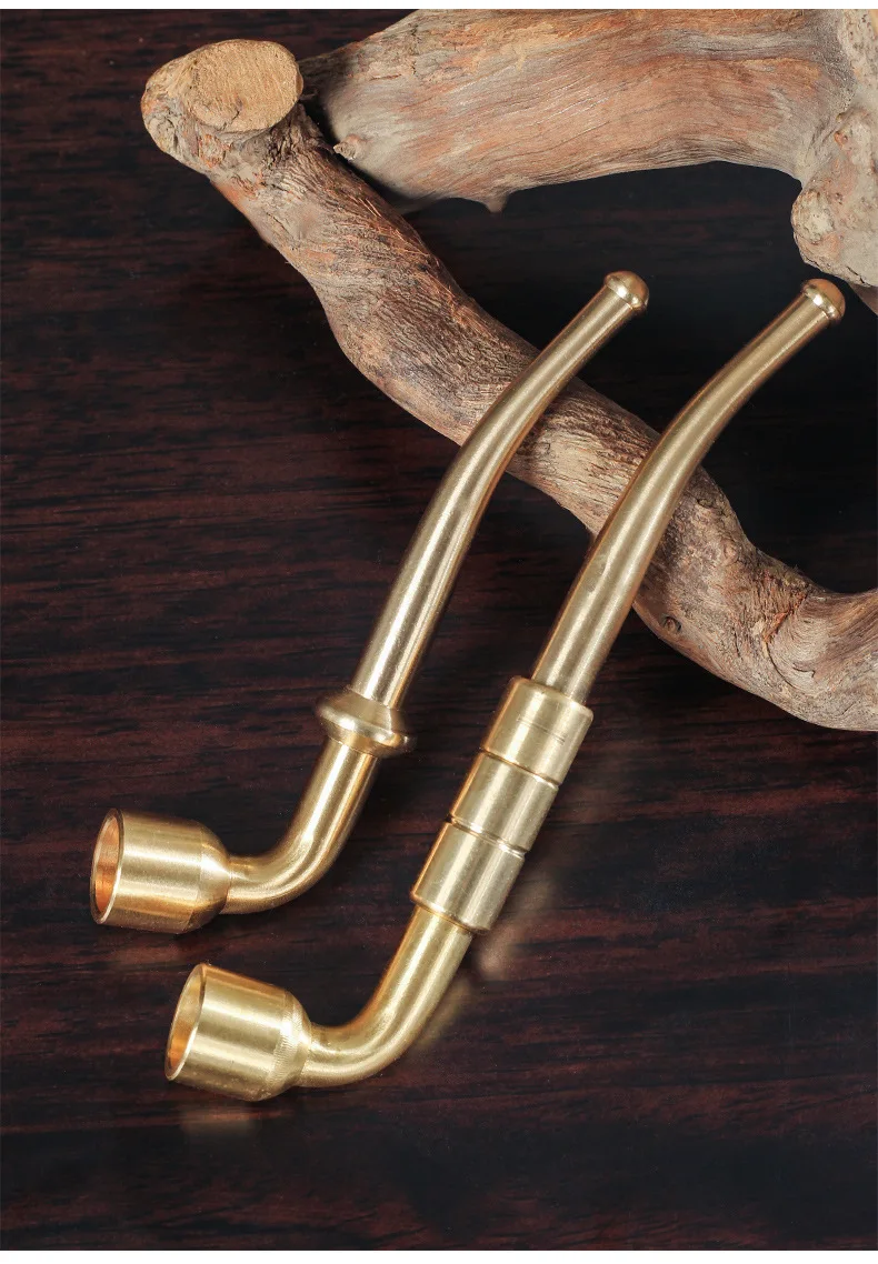 Men's Traditional Old-fashioned Copper Tobacco Pipe Hand-rolled Thick Tobacco Shreds Detachable Washable Micro-hole Filtration