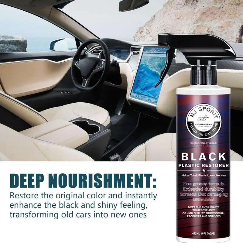 

PP Restorer For Cars Interior Glazing Refurbishment Table Wax Car Plastic Restore Coating Agent Black Shine Seal Brighten Agent