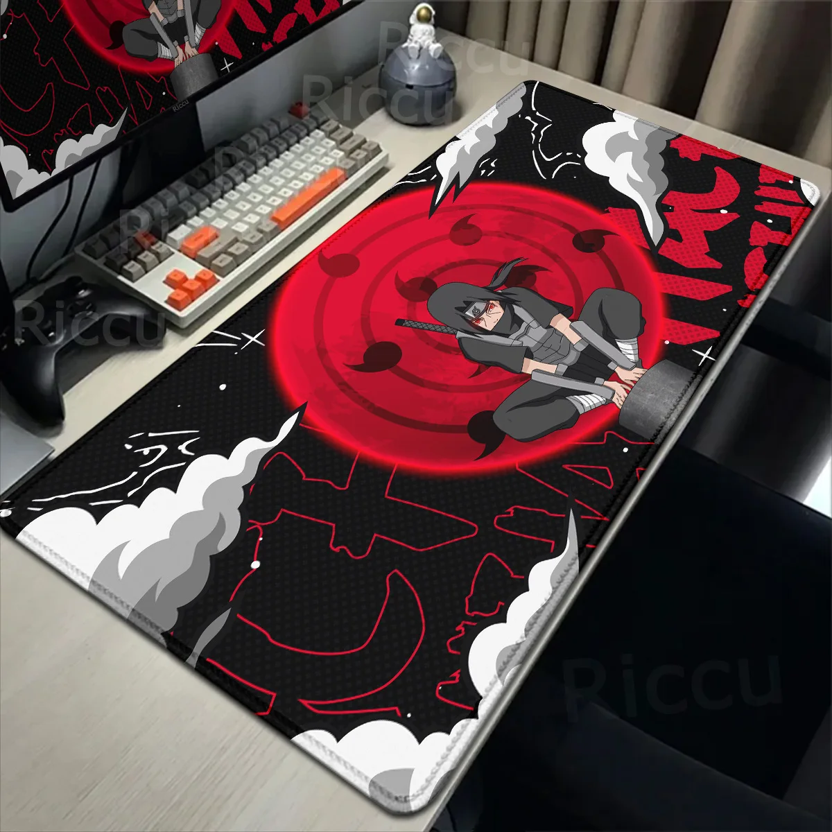 Anime Mouse Pad Japan Cool Laptop Red Moon Gaming Keyboard Deskmat 40x90cm N-narutoS Antislip Mousepad Gamer Cabinet Accessories