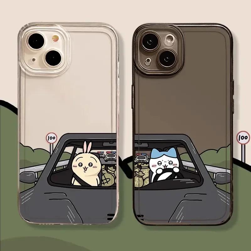 Cute Drive C-Chiikawa Couple Phone Case for IPhone 16 15 14 13 12 11 Pro Max Mini XR XS X 7 8Plus SE2 Cover for Iphone 11 Fundas