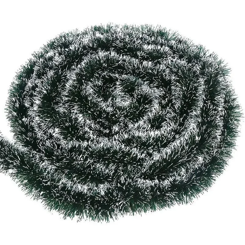 40/2m Artificial Christmas Tinsel Ribbons Xmas Tree Hanging Pendents Ornaments Green Cane Ribbon Garland Wreath Home Party Decor