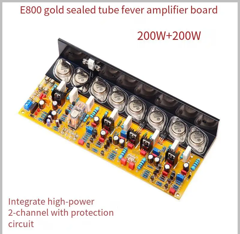 

E800 fever pure post amplifier board HiFi adjustable Class A B high-power dual channel with protective gold sealed tube