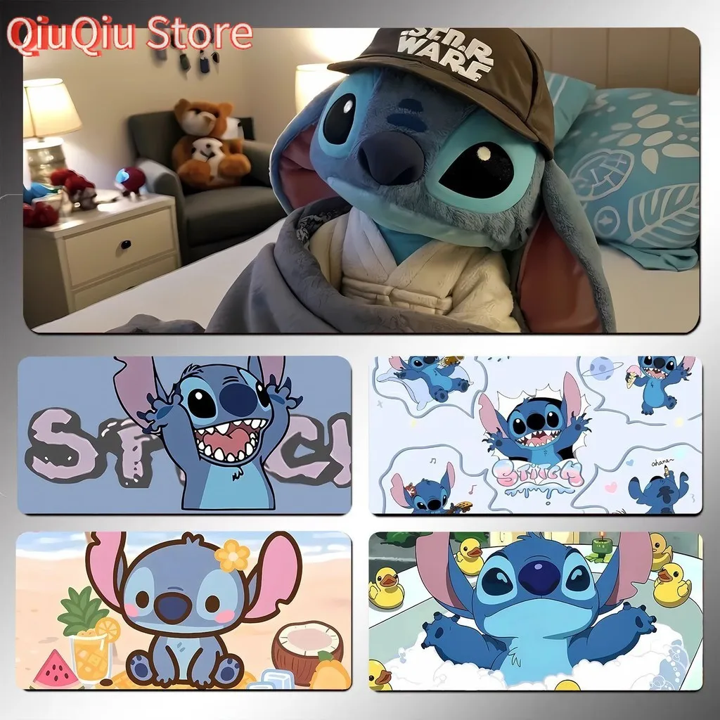 Interstellar Baby Stitch Mouse Pad Bàn Phím Quá Khổ Miếng Lót Dễ Thương Seaming Chống Bụi Bẩn Chống Trơn Trượt Bàn Pad