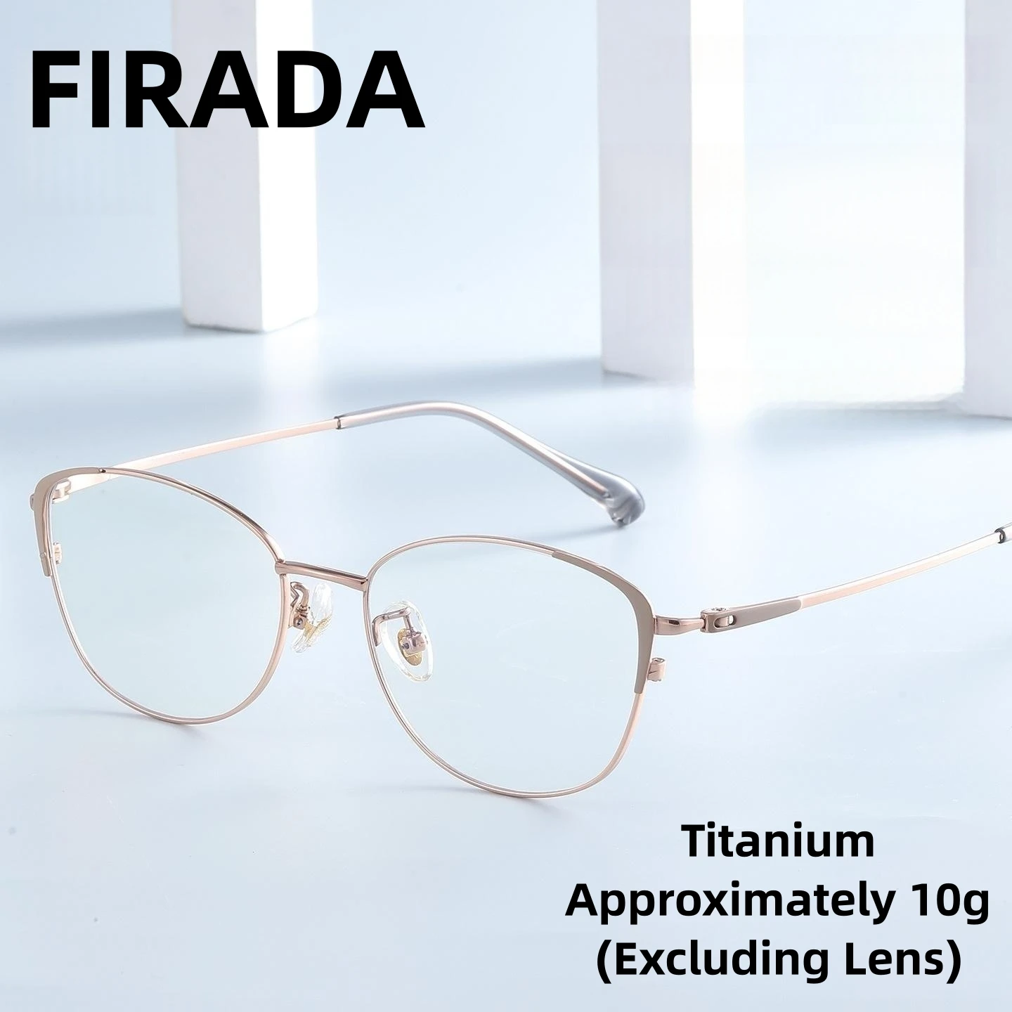 

FIRADA Fashionable and Comfortable Eyewear Ultra-light Titanium Cat Eye Glasses Luxury Retro Eyeglass Frames For Women Z011-C