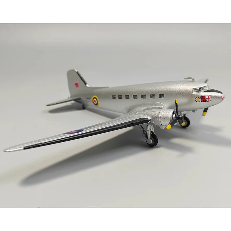 Diecast Scale 1/144 British Air Force Douglas C-47 Transport C47 Aircraft Alloy Model Simulation Display Model Collection Gift