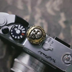 Metal Personal Camera Hot Cold Shoe Protect Cover Cap Skull Shutter Button for Canon Fuji Leica Nikon Sony Panasonic Pentax