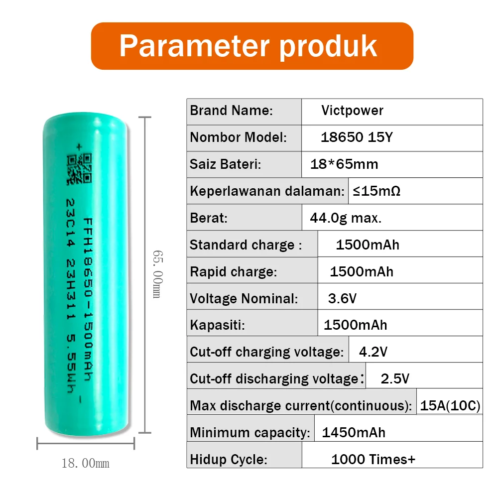 

18650 3,7 V 1500 mAh 2000 mAh 2500 mAh 2600 mAh 2900 mAh 3200 mAh 3500 mAh 3800 mAh 4000 mAh lithium ion batteries 1-20 PCs