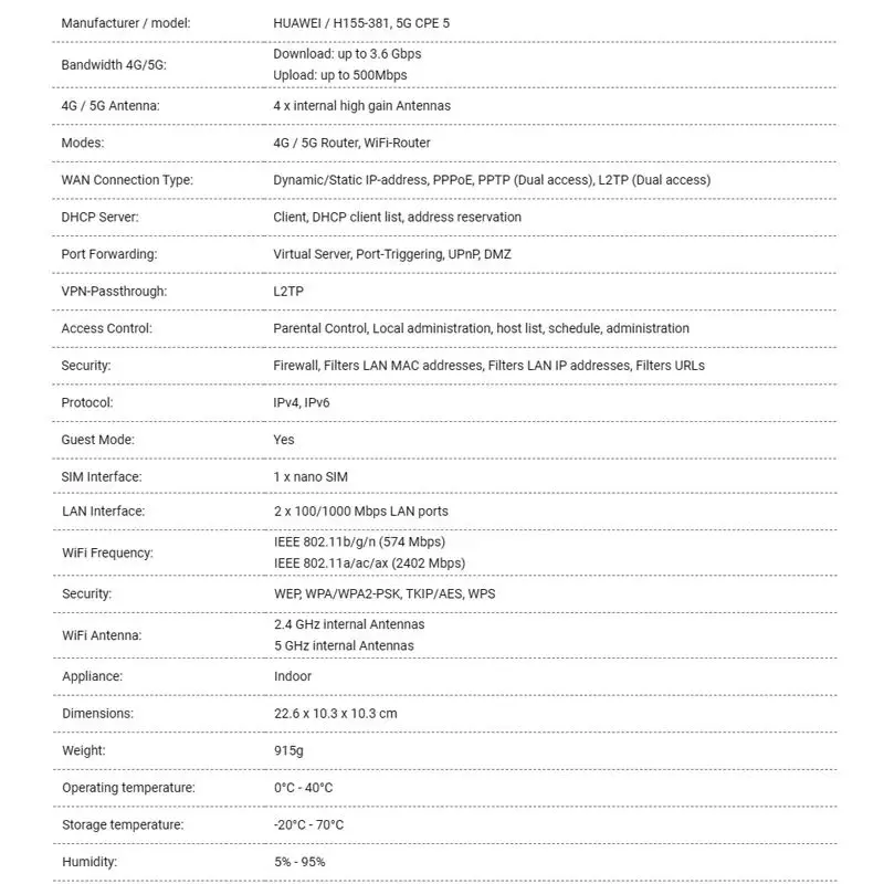 Imagem -03 - Huawei-smart Choice Roteador Wifi Portátil 5g Cpe 4g 5g Netcom Completo Celular 5g Roteamento de Cartão Wifi6 3000mbps Gigabit