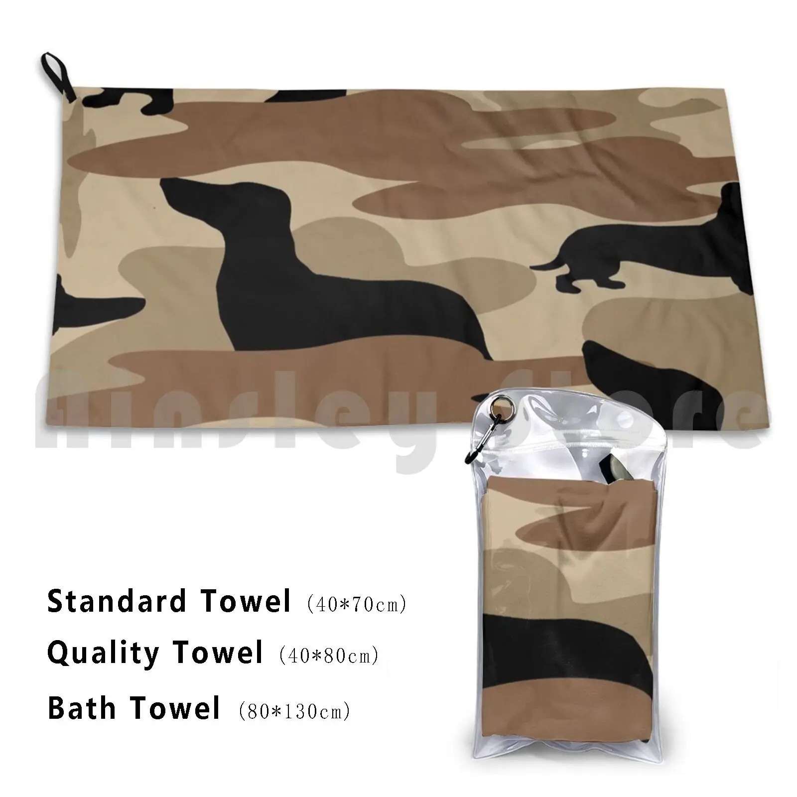 Deserto Camo Weiner Dogg Toalha de banho Almofada de praia 1614 Weiner Dachshund Salsicha Hotdog Camo Deserto Bosh Dog