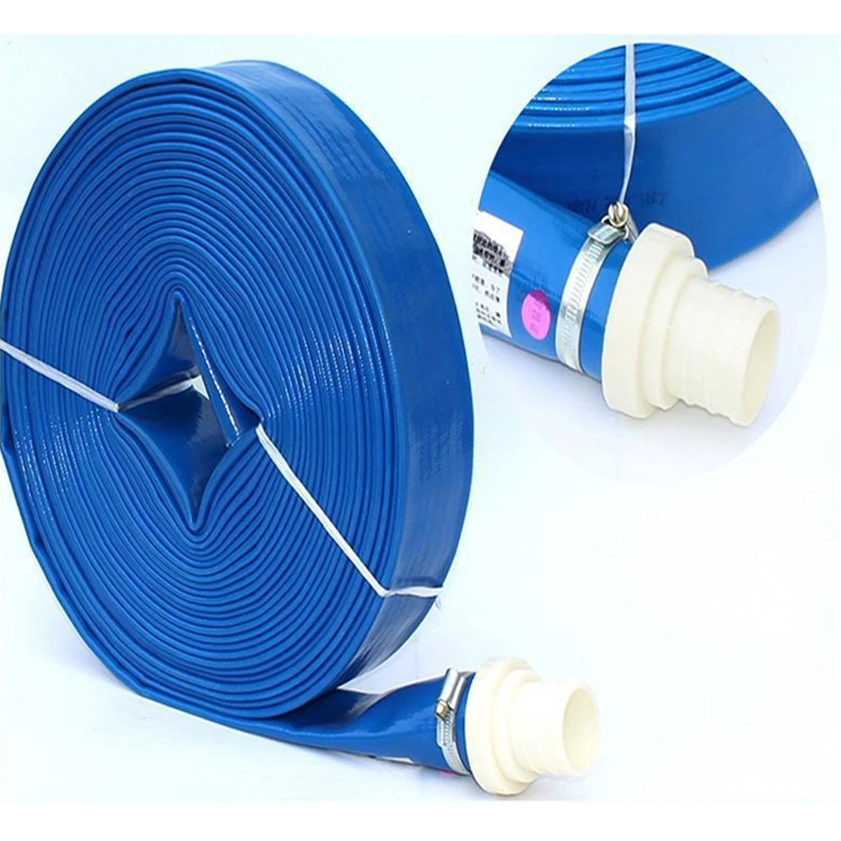 20m/Roll Blue Water Belt Hose 1\'\'1.5\'\'2\'\' PVC Yard Agricultural Irrigation Water Pipe Anti-freeze High-Pressure Water Pump Hose