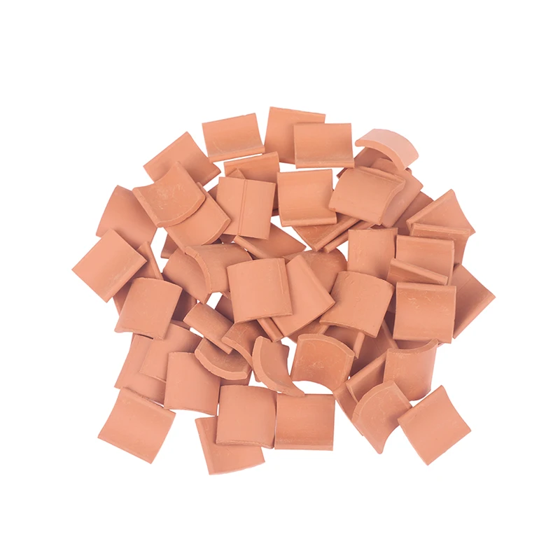 60 Pcs Roof Tiles Building Set Miniature Tiles Mini Dollhouse Shingles Fake Tile Dollhouse Kitchen Garden Accessories