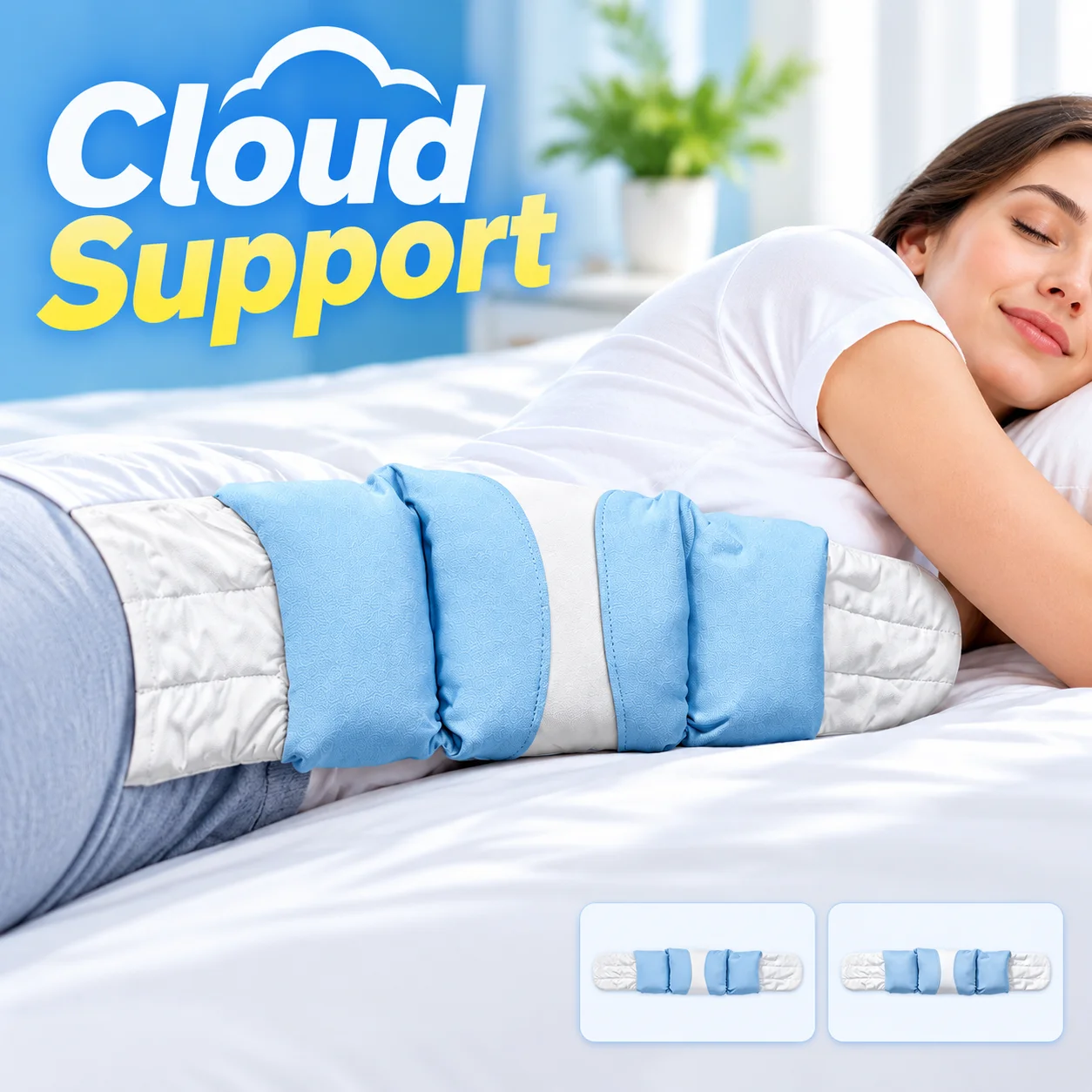 Cloud Waist Support Pillow Sleep Lumbar Belt Side Sleeping Back Support Office Chair Waist Cushion