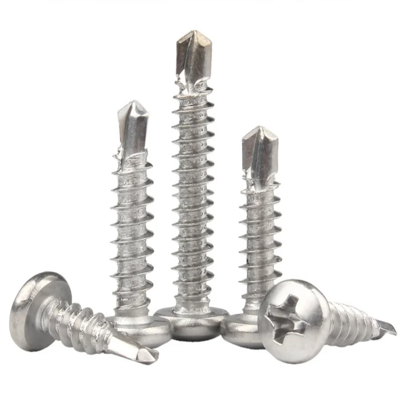 304/410 Stainless Steel Phillips Pan Head Self-Drilling Self Tapping Screws Sheet Metal Screws M3.5 M3.9 M4.2 M4.8 M5.5 M6.3