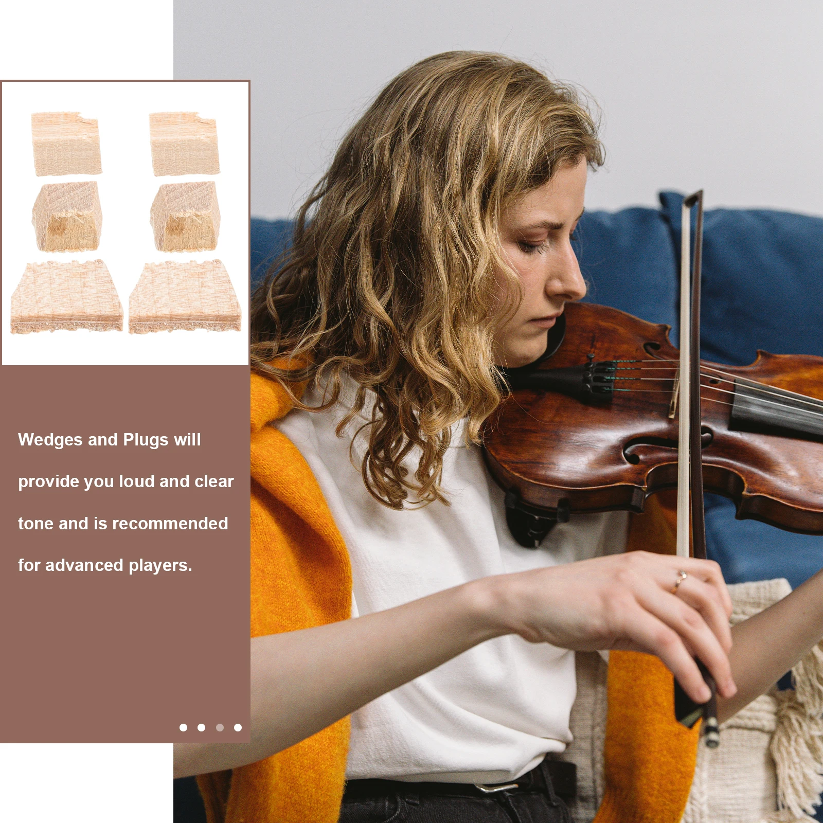 

2Sets Fiddlestick Tools Violin Bow Wooden Wedges Plugs Replacement Parts Practical Durable Bow Accessories Loud Clear Tone