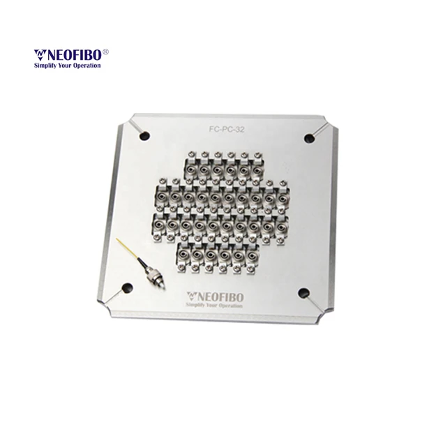 32 Position FC/PC Connector Plate Holder Jig for Fiber Patch Cord Fiber Optic Foursquare Pressure Polishing Fixture
