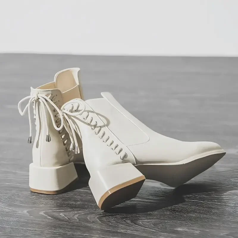 

2024 Hot New Autumn Women's Boots Chunky Mid-heel Casual Fashion Ankle Boots
