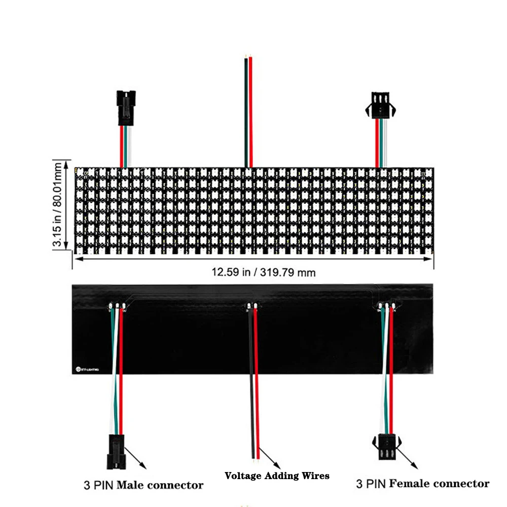 WS2812B RGB Flexible 16x16 8x32 256Leds Pixel Panel Matrix Screen WS2812B ECO Led Module WS2812 IC Individually Addressable DC5V