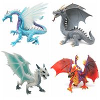 Ice Flying Dragon Myth Dragon Figures Western Beast Fire Bullfighting Simulation Warcraft PVC Toys Ornament Dragon Animal Model