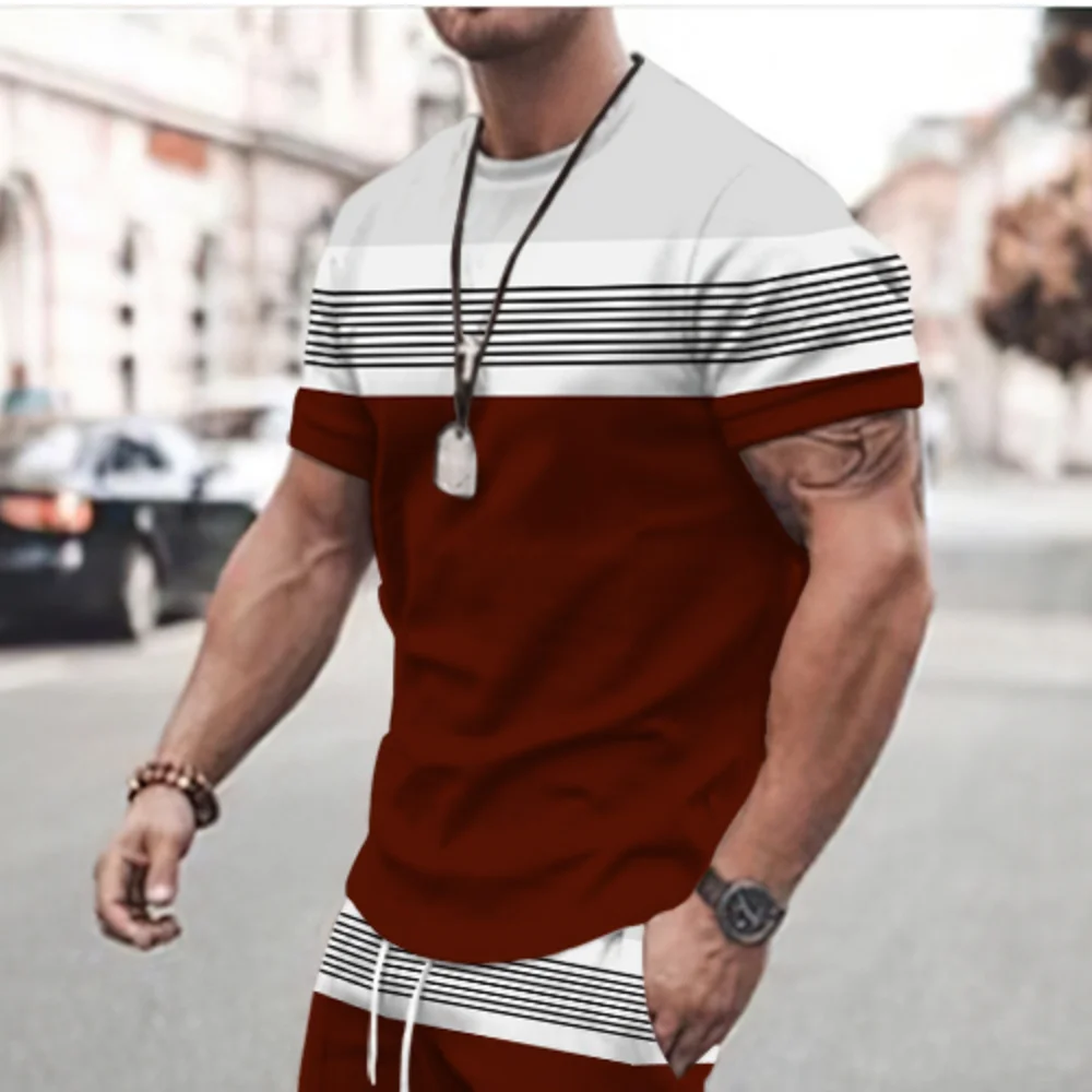 T-shirt imprimé à carreaux pour hommes, haut de vacances décontracté, manches courtes, doux, 03/sortie, nouveau, 2023