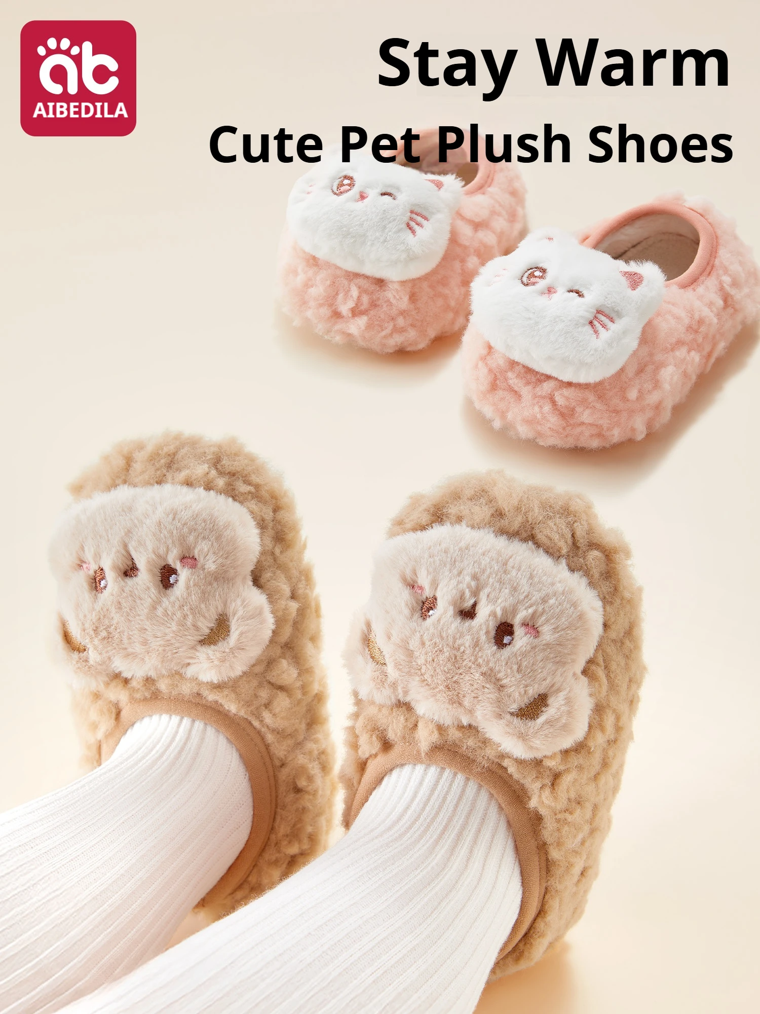 

AIBEDILA Baby Floor Socks Warm Kids Slippers Children Soft Non-slip Prewalkers Infant Walking Shoes 6-48M Boy/Girl Winter