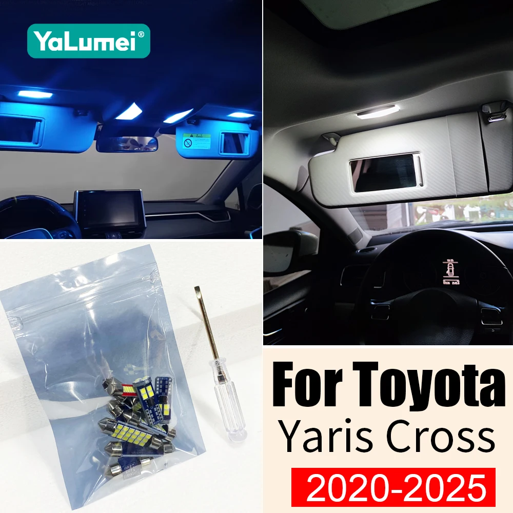 

For Toyota Yaris Cross XP210 2020 2021 2022 2023 2024 2025 13PCS Car LED Bulbs Interior Dome Reading LampTrunk Light Accessories