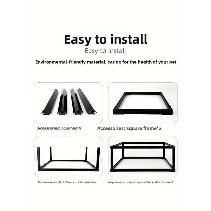 Reptile Terrarium Stack Frame for Easy Installation with ABS Plastic