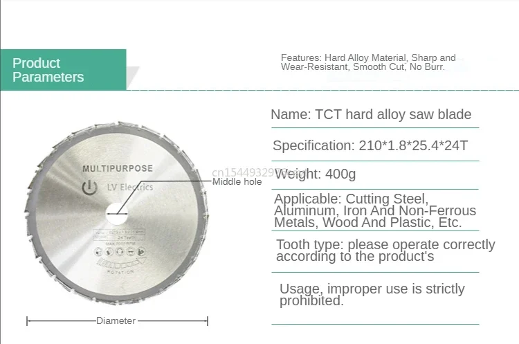 Blade Disc Wood Metal Saw Blade Mayitr for Rage Rage4 RageB 25.4mm Bore Evolution 24T New Arrival 210mm Circular Saw