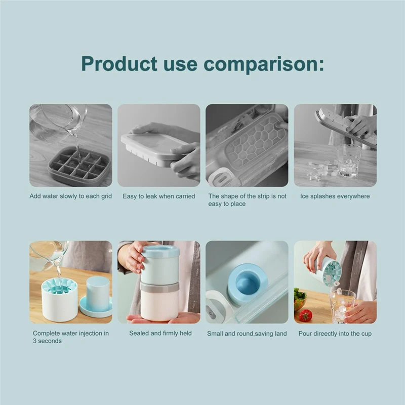 PB-Silikonowa Forma do Kostek Lodu Wiaderko na Lód Tylne 2 Szt. Forma do Kostek Lodu Forma do Kostek Lodu