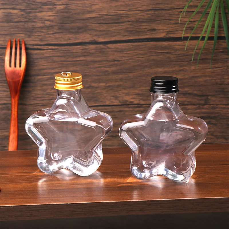 زجاجة شاي حليب ستار سعة 200 مل أنيقة؛ بلاستيك شفاف؛ رائعة لجميع المشروبات