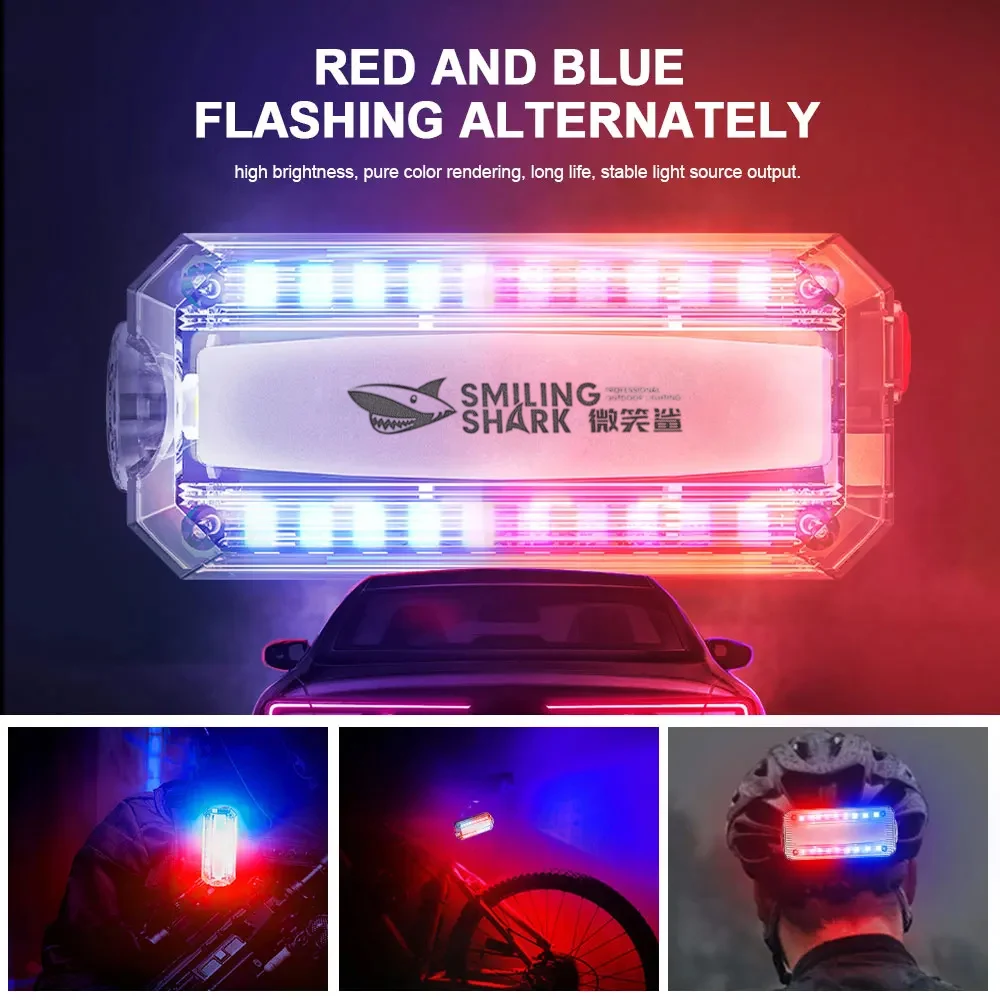 1/2PCS Red Blue LED Strobe Warning Light Police Shoulder Clip Flashlight Outdoor Running Light Rechargeable Safety Helmet Lamp