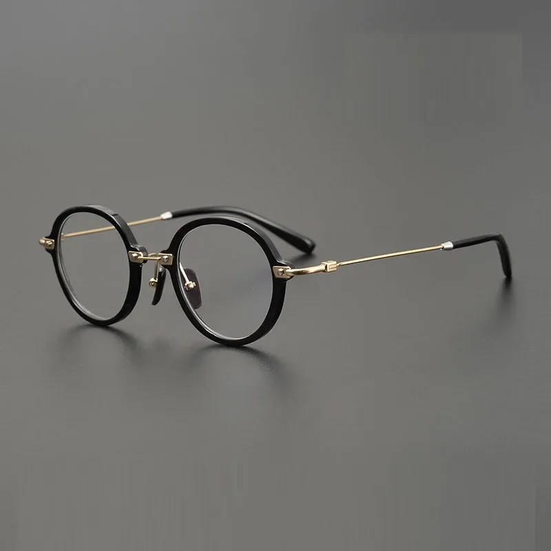 

Handmade Ox Horn Myopia Glasses Frame Handmade High Quality Designer Brand Personality Eyewear Round Elegant Retro Women Eyewear