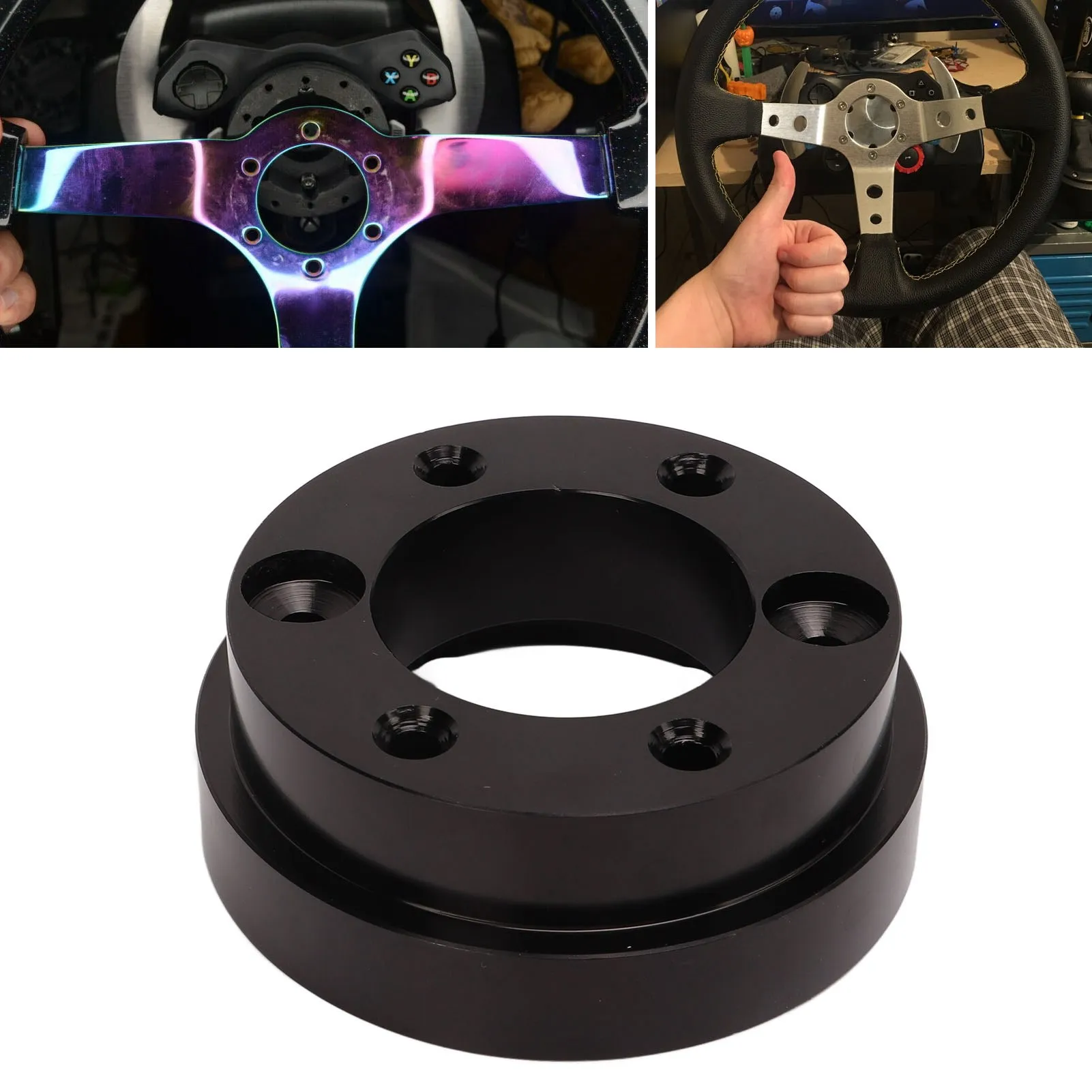 70mm Steering Wheel Adapter Plate Aluminium Alloy for Logitech G29 G920 13 14in Steering Wheel