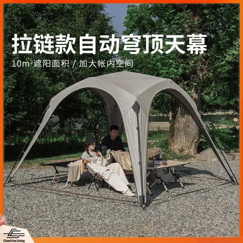 Wolfwalker Automatic Dome Canopy Quick Open Camping Tent Outdoor Vinyl Awning Sun Protection UV Resistant Portable Shade