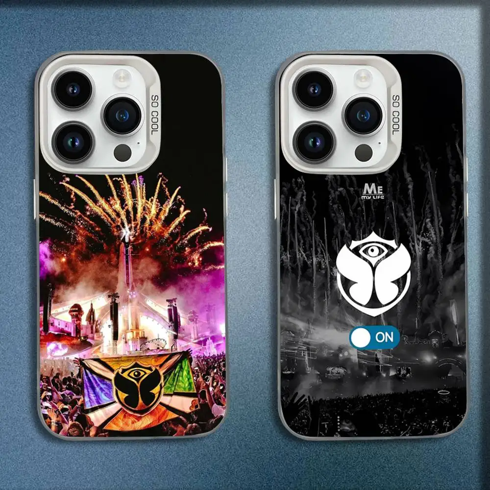 

T-Tomorrowland Music Festival Phone Case For iPhone 16,15,14,13,12,11,Mini,Pro,E,MAX White Candy Matte Shockproof Cover