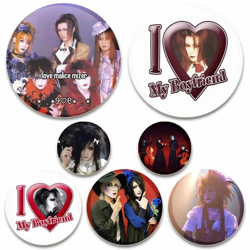 Visual Rock Band Malice Mizer Button Pin Mana Sama Klaha Gothic Aesthetic Brooch Badge Bag Clothing Accessories Decor Fans Gifts