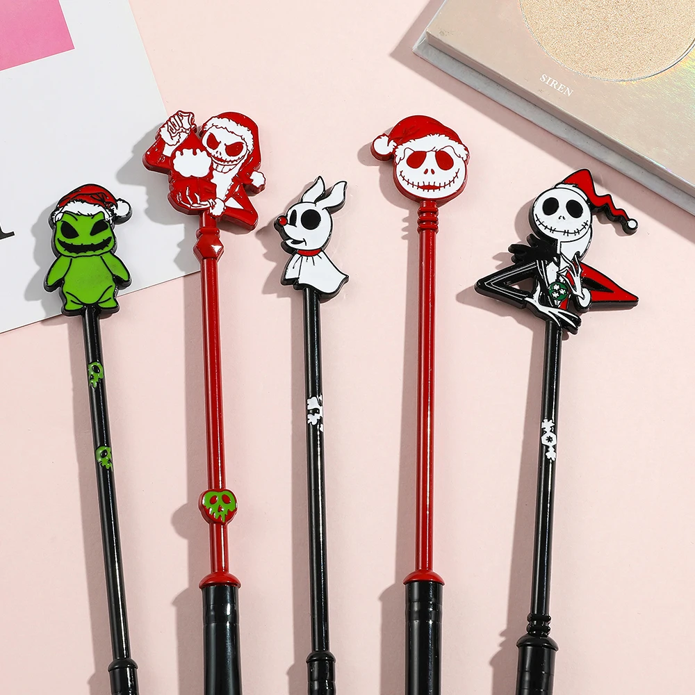 クリスマスイブホラーメイクブラシ5本セット ソフトメイクブラシ、スカルジャックメタルアイシャドウブラシ、ハロウィンに最適