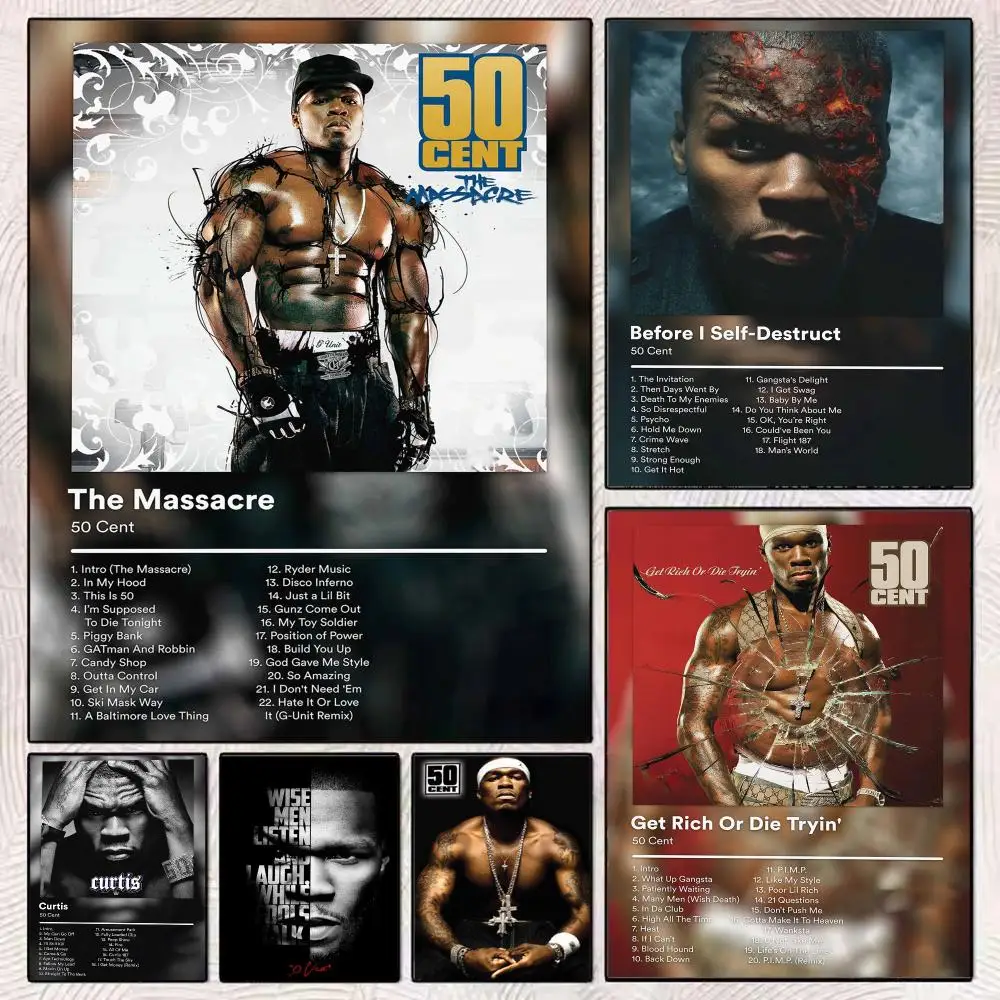 Album 5-50 Cent Poster PP Wall Decor Posters Celebrity Music Art Prints Bedroom Office Gift