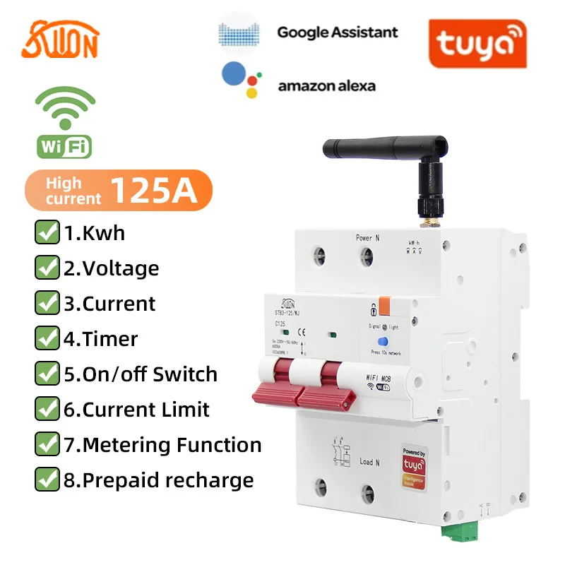 

Graffiti WiFi Metering Circuit Breaker Mobile Phone Remote Control Intelligent Air Power Supply Power Statistics 125A