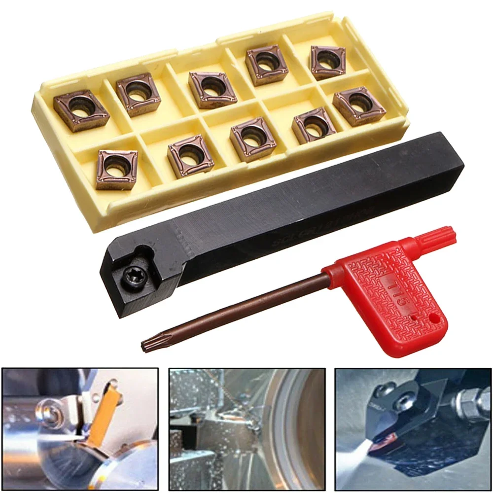 Imagem -03 - Resistência ao Desgaste Torno Rosqueamento Ferramenta de Torneamento Suporte Inserir Kit Ferramenta de Torneamento Externo Sclcr1212h09 Alta