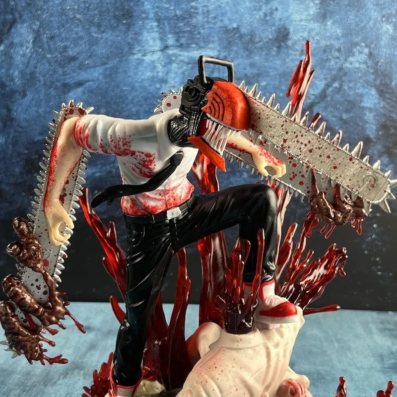Anime Figure Chainsaw Man Denji Pochita Fit Standing Position Fighting Model Toy PVC Boxed Big Gift Sculpture Ornaments 27CM