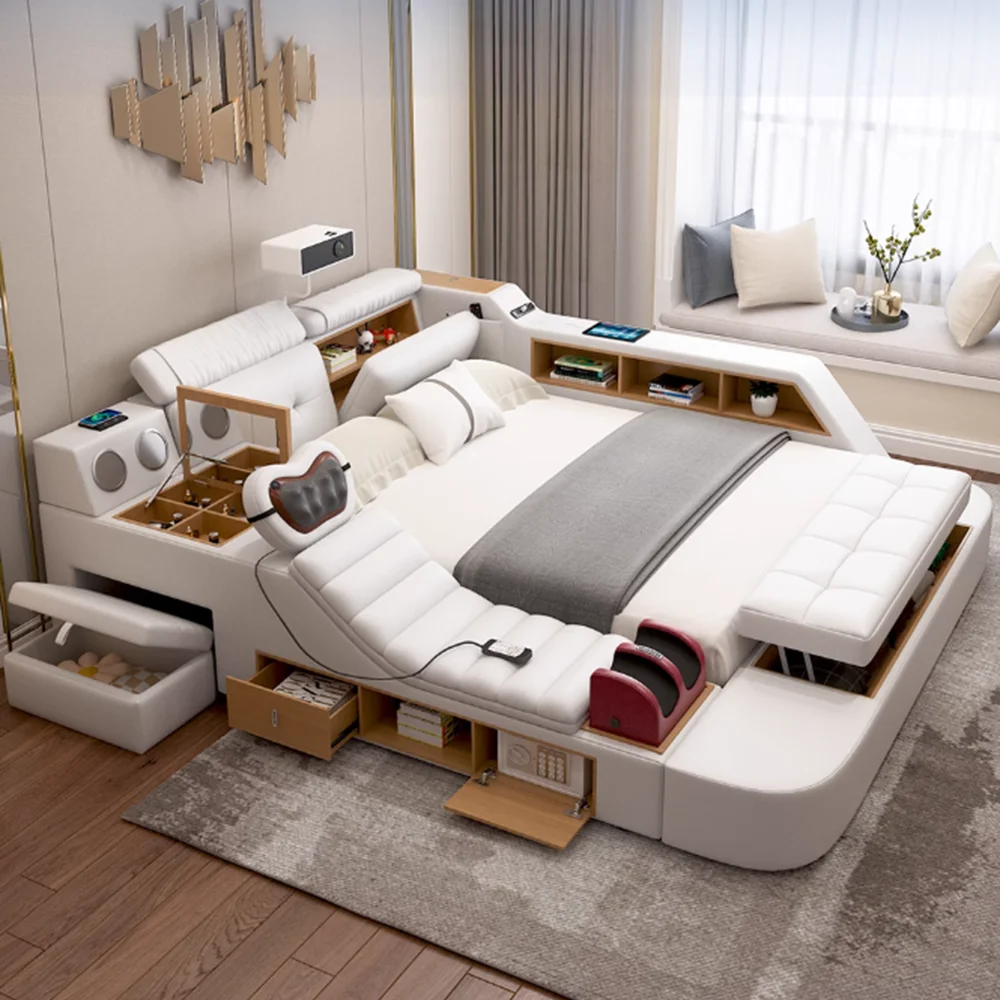 

Unique Minimalist Beds Fancy Reading King Sleeping Dressers Beds Massage Smart Muebles Para Dormitorio Bedroom Furniture