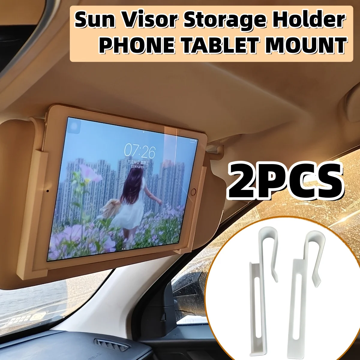 

Car Sun Visor Holder IPad Universal Phone Mount Adjustable Stand For IPad IPhone Passenger Seat Entertainment Lazy Bracket