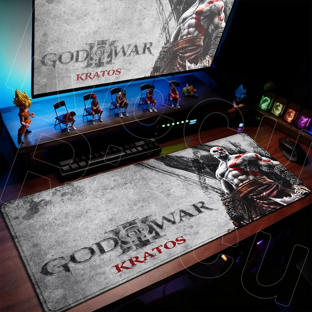 Office Desktop Decoration Mat 90x40cm Game God of War Mousepads Large Action-adventure Stitch Edge Rubber Mauspad PC Accessories