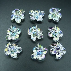 10 pieces 21 * 25mm fantasy colored transparent three-dimensional flower beads  DIY Charm Making Jewelry and Apparel Accessories